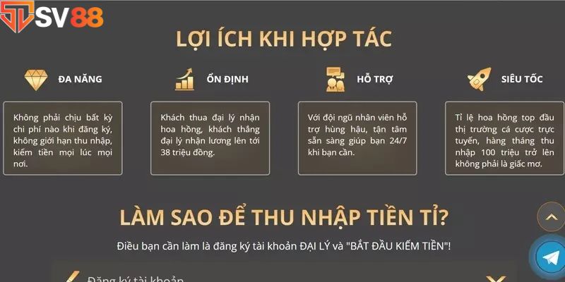 Lợi ích tuyệt vời khi trở thành cộng tác viên của SV88